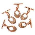 21x17mm Copper Divot Oval Toggle Set - The Bead Traders