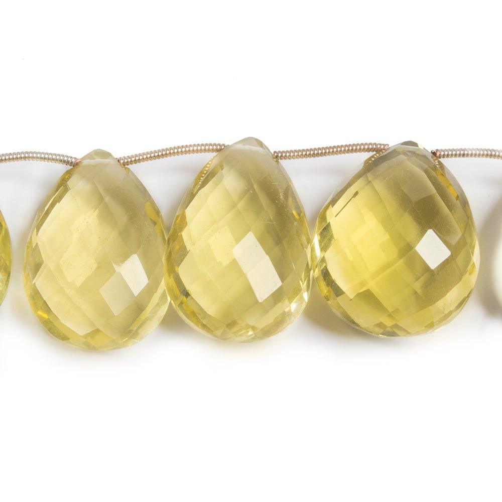 22-25mm Lemon Quartz Pear Briolette Beads 8 inch 11 pieces - The Bead Traders