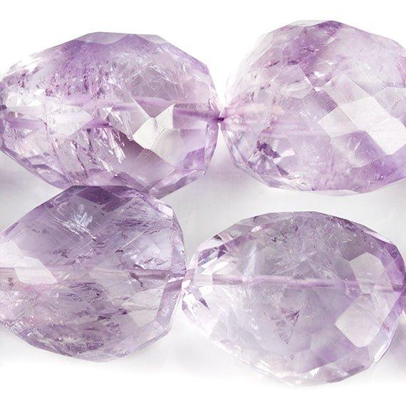22 - 30mm Pink Amethyst Faceted Nugget Beads 15 inch 15 pieces - The Bead Traders
