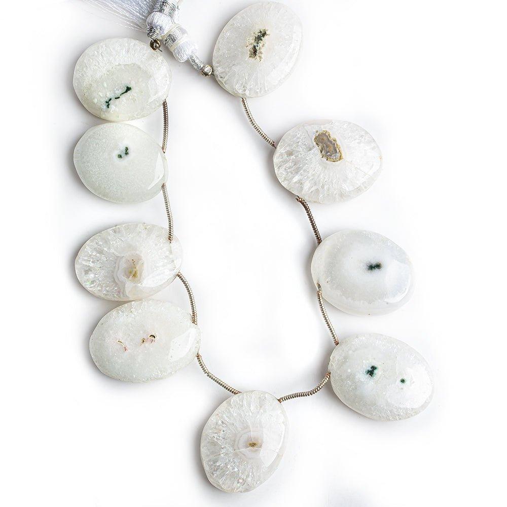 22.5x17mm-27x19mm Solar Quartz Top Drilled Plain Oval Beads 8 inch 9 pieces - The Bead Traders