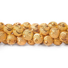 22kt Gold Plated Brass Round 10mm Stardust Bead Diamond Cut Waves, 8" length, 22 pcs - The Bead Traders