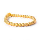 22kt Gold Plated Brass Round 6mm Stardust Bead, 8" length, 37 pcs - The Bead Traders