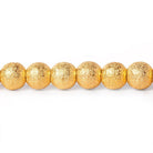 22kt Gold Plated Brass Round 6mm Stardust Bead, 8" length, 37 pcs - The Bead Traders