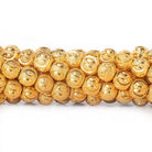 22kt Gold Plated Brass Round 8mm Stardust Bead Diamond Cut Elipses, 8" length, 29 pcs - The Bead Traders
