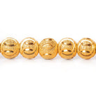 22kt Gold Plated Brass Round 8mm Stardust Bead Diamond Cut Elipses, 8" length, 29 pcs - The Bead Traders