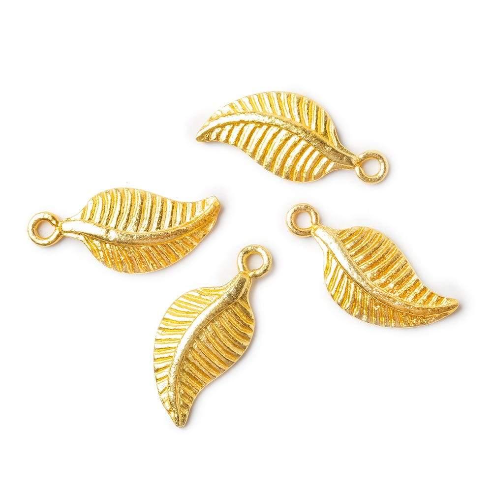 22kt Gold plated Copper Leaf Charm Finding Set of 4 - The Bead Traders