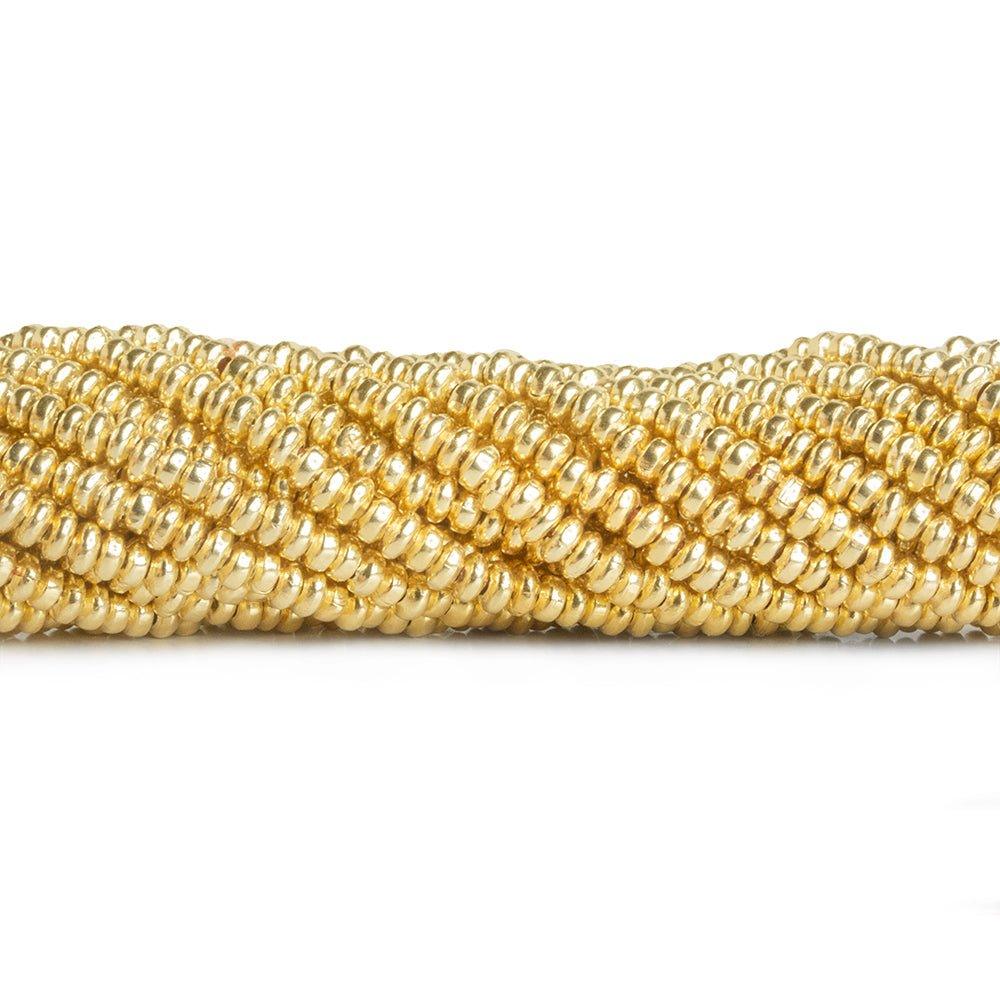 22kt Gold Plated Copper Rondelle Beads 8 inch 120 pieces - The Bead Traders