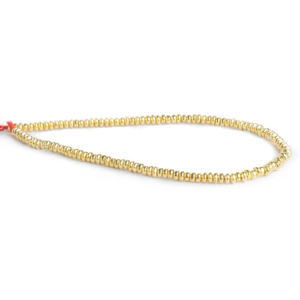 22kt Gold Plated Copper Rondelle Beads 8 inch 120 pieces - The Bead Traders