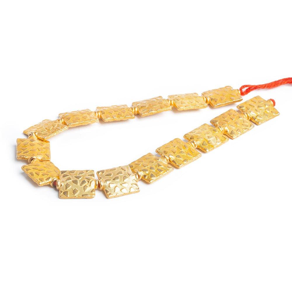 22kt Gold Plated Copper Square Beads 8 inch 15 pieces - The Bead Traders