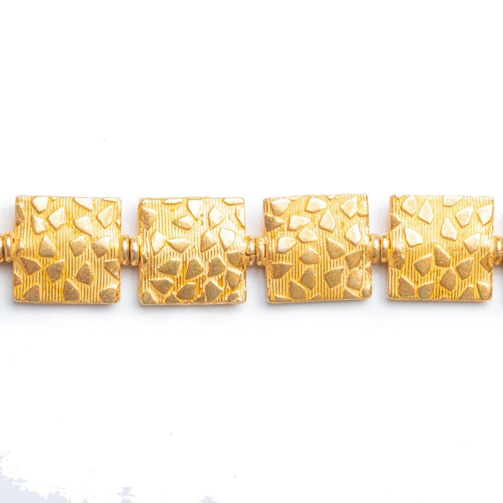 22kt Gold Plated Copper Square Beads 8 inch 15 pieces - The Bead Traders