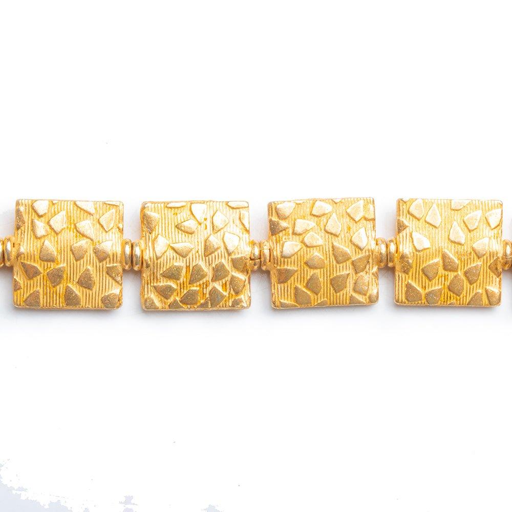 22kt Gold Plated Copper Square Beads 8 inch 15 pieces - The Bead Traders