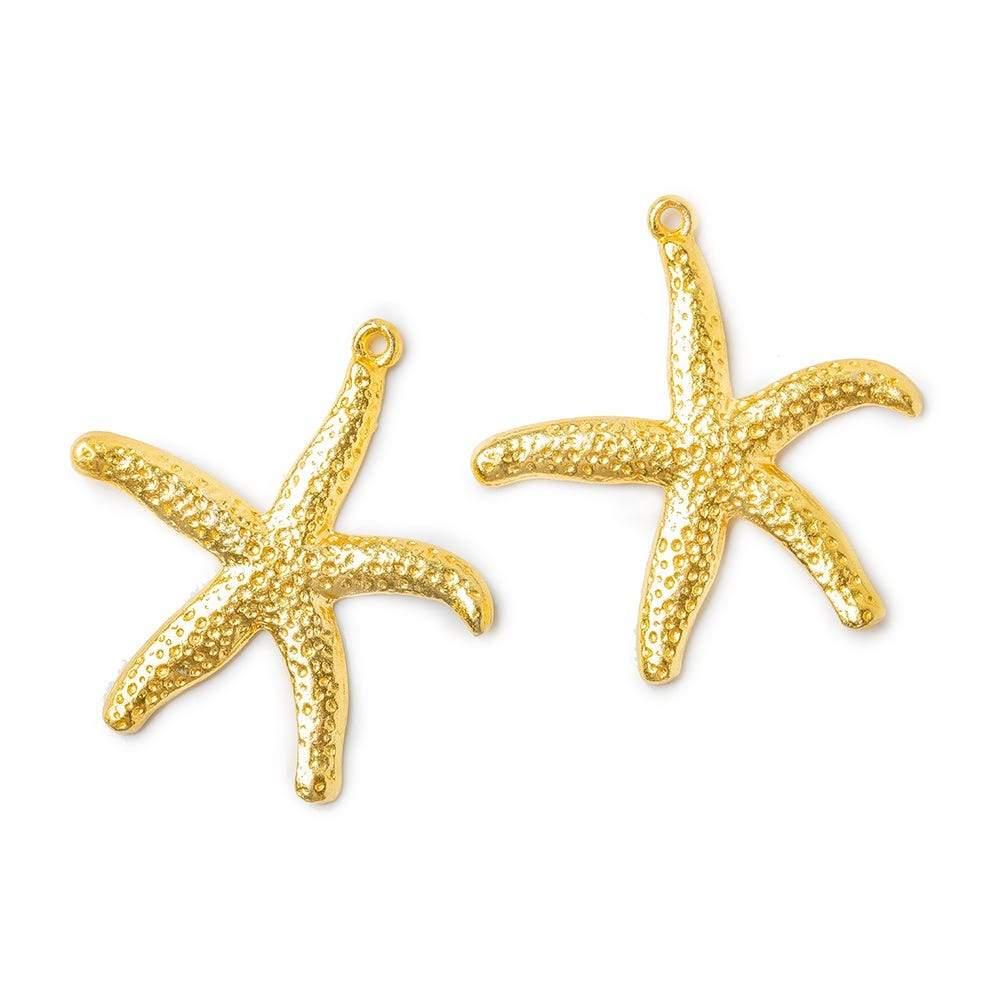 22kt Gold plated Copper Starfish Charm Finding Set of 2 - The Bead Traders