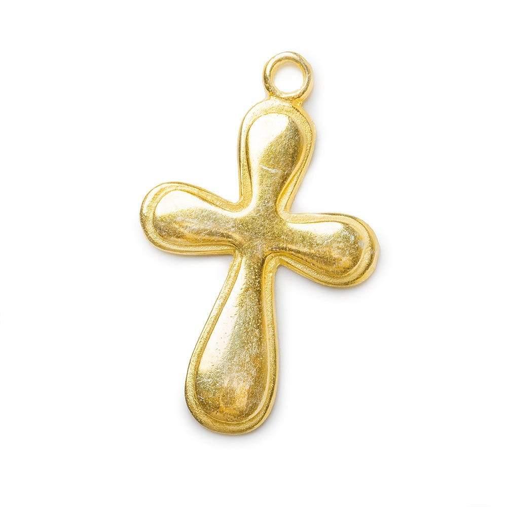 22kt Gold plated Cross Charm with Modern Design 1 Piece - The Bead Traders