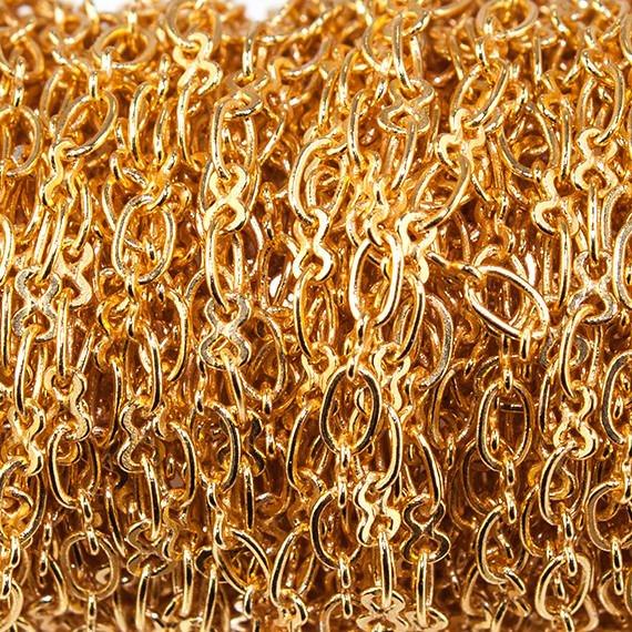 22kt Gold plated Roval and Bowtie Link Chain by the Foot - The Bead Traders