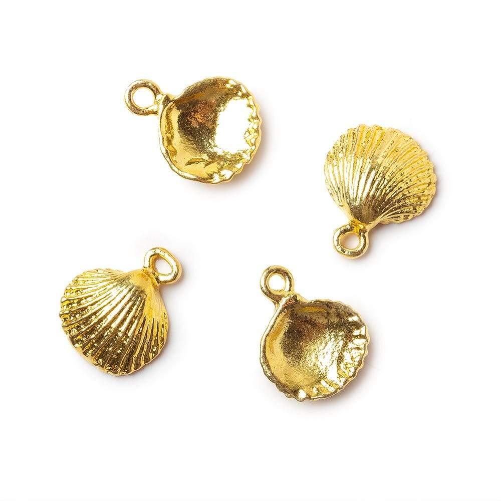 22kt Gold plated Seashell Charm Set of 4 - The Bead Traders