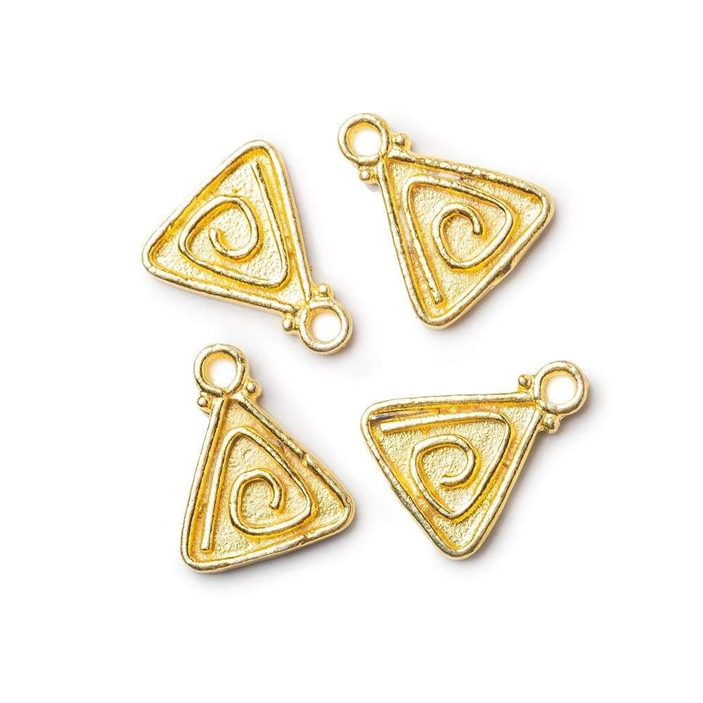 22kt Gold plated Trillion Charm Set of 4 - The Bead Traders