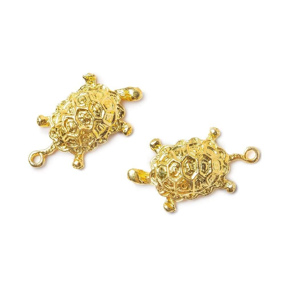 22kt Gold plated Turtle Charm Finding Set of 2 - The Bead Traders