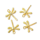 22kt plated Copper Dragonfly Charm Finding Set of 4 - The Bead Traders