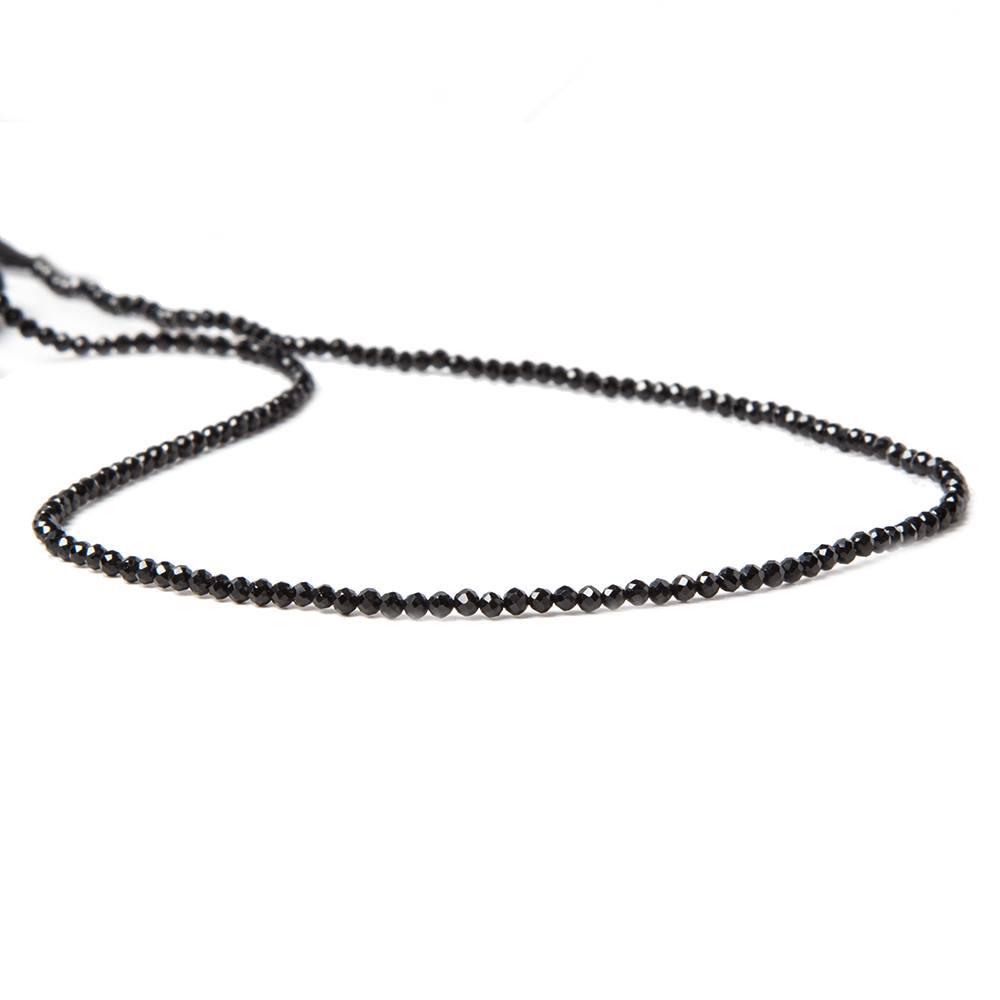 2.2mm Black Spinel micro-faceted rounds 13 inch 175 beads AAA - The Bead Traders