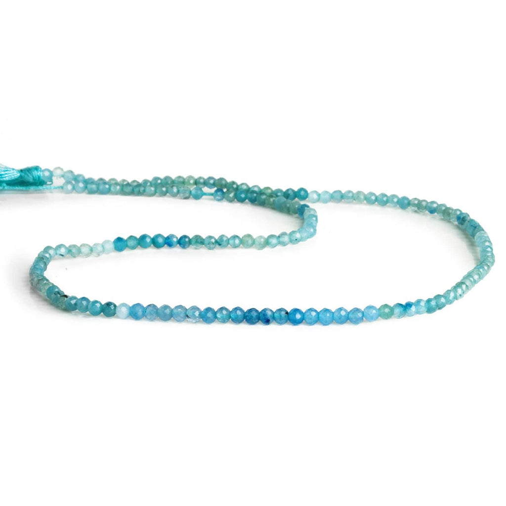 2.2mm Blue Chalcedony Microfaceted Rounds 12 inch 145 beads - The Bead Traders