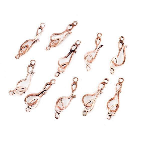 22mm Copper Hook & Eye Clasp Set of 10 pieces - The Bead Traders