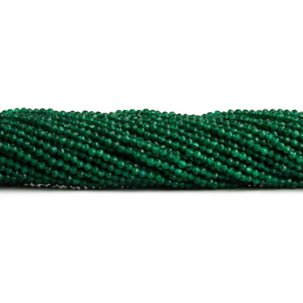 2.2mm Dark Green Quartz Microfaceted Rounds 12 inch 150 beads - The Bead Traders
