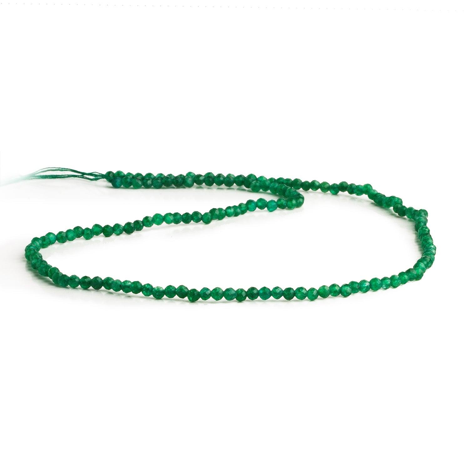 2.2mm Dark Green Quartz Microfaceted Rounds 12 inch 150 beads - The Bead Traders