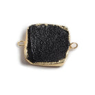 22mm Gold edged Black Square Drusy Connector 1 focal bead - The Bead Traders