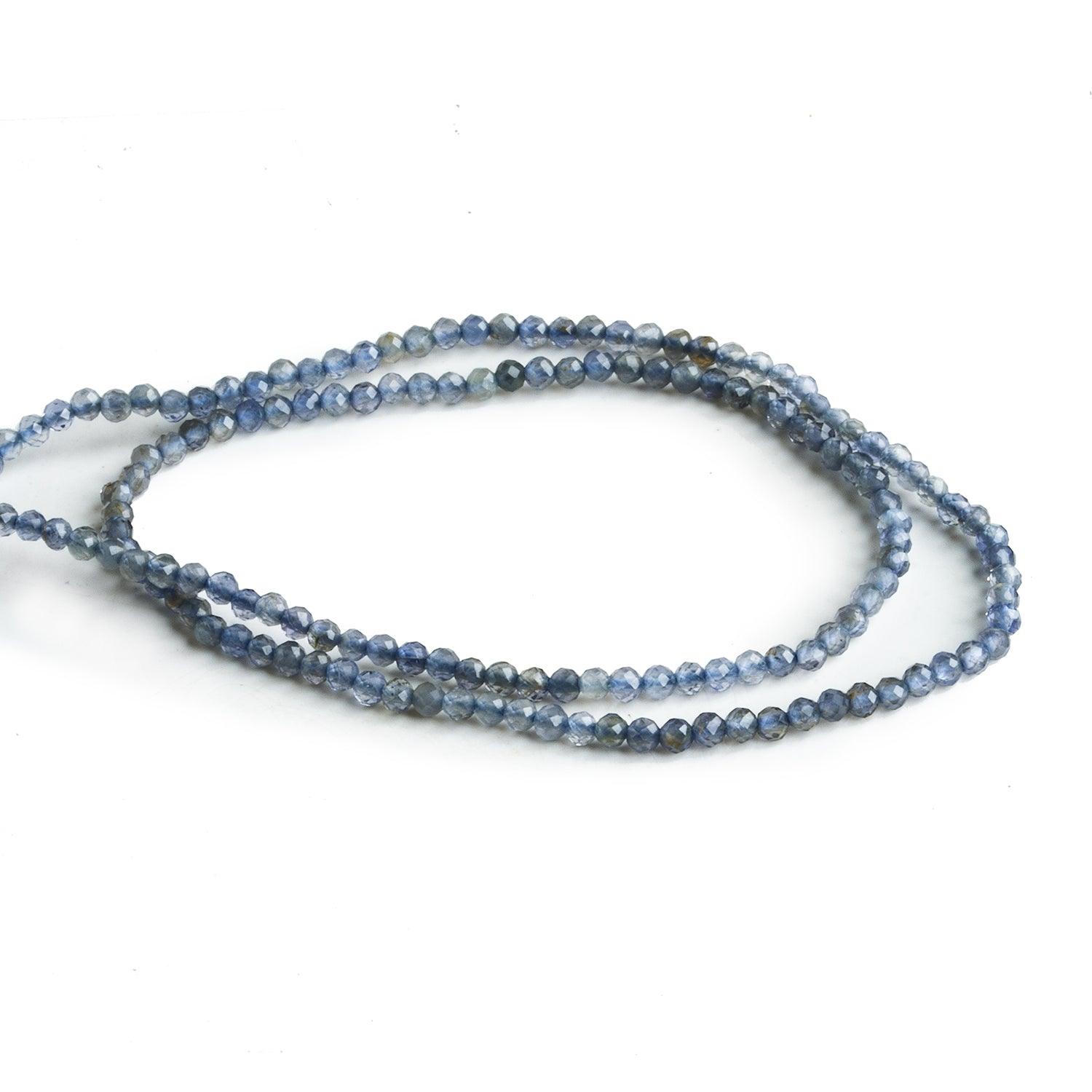 2.2mm Iolite Microfaceted Rounds 12 inch 140 beads - The Bead Traders
