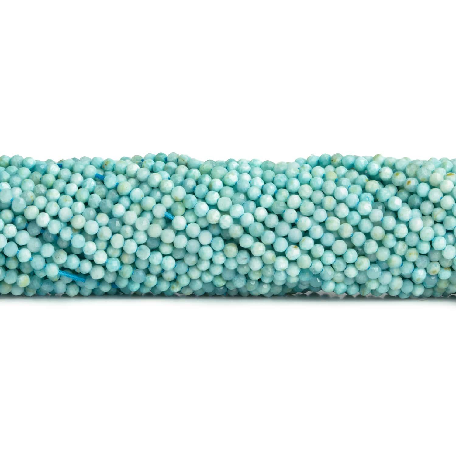 2.2mm Larimar Microfaceted Rounds 12 inch 150 beads - The Bead Traders
