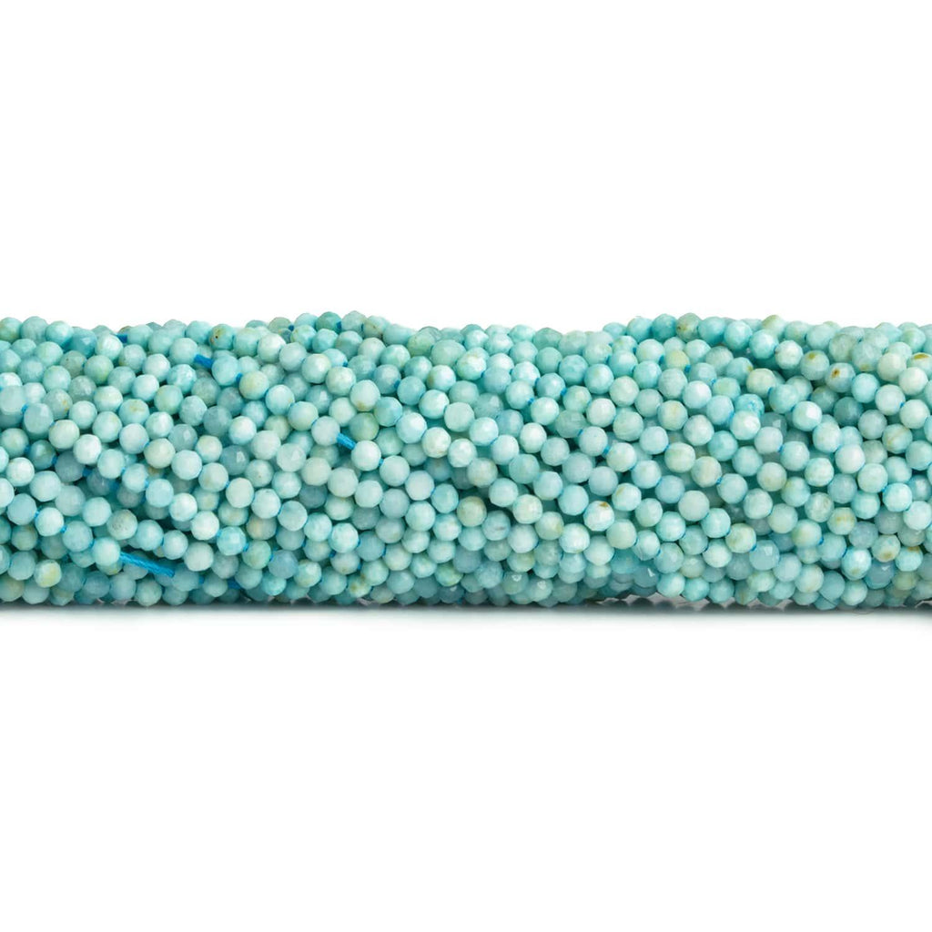 2.2mm Larimar Microfaceted Rounds 12 inch 150 beads - The Bead Traders