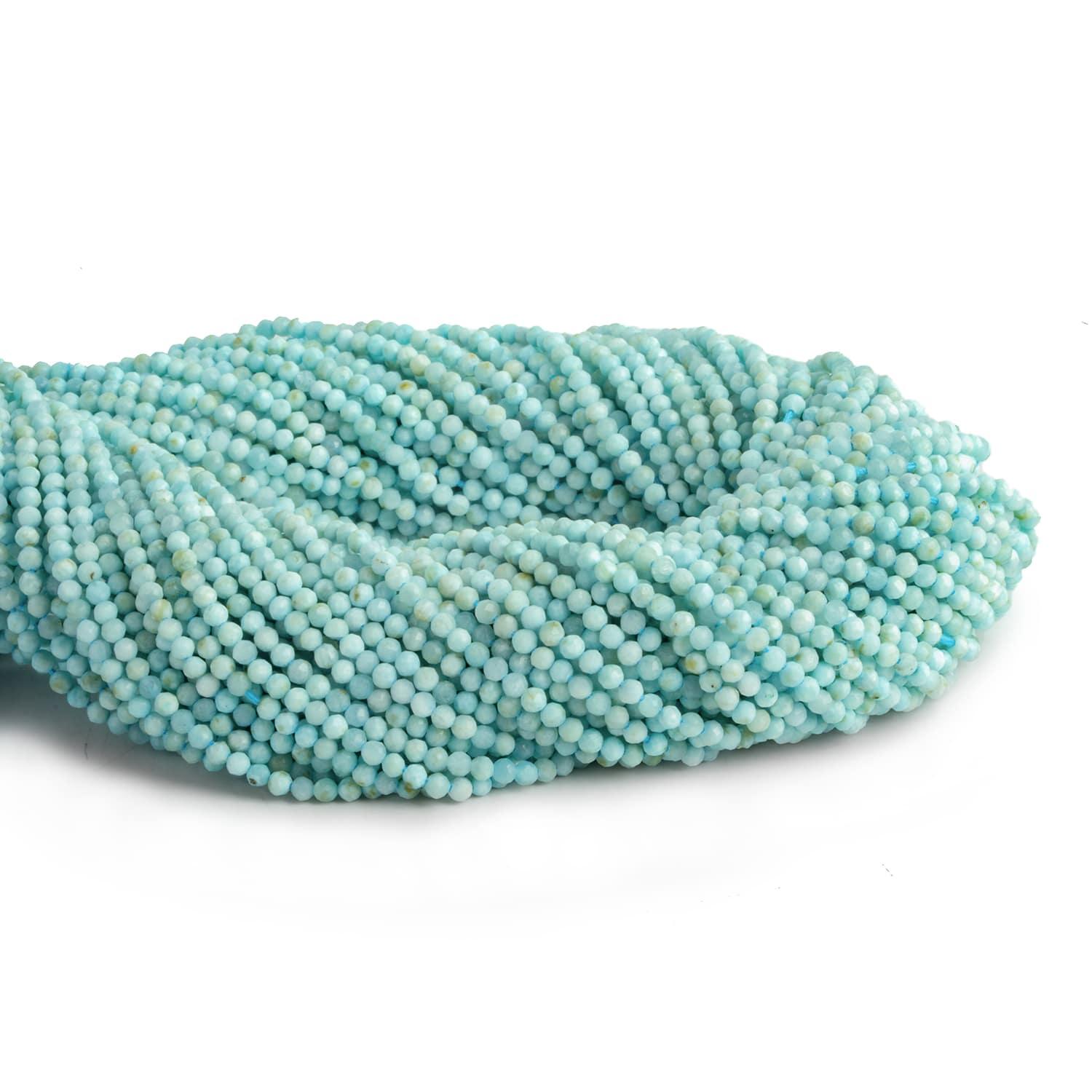 2.2mm Larimar Microfaceted Rounds 12 inch 150 beads - The Bead Traders