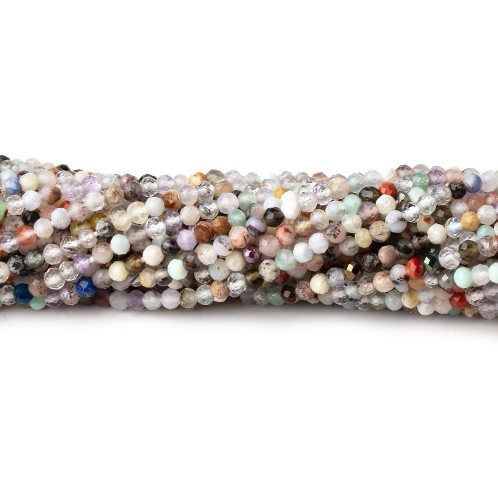 2.2mm Multi Gemstone Micro Faceted rondelle beads 13 inch 172 pieces - The Bead Traders