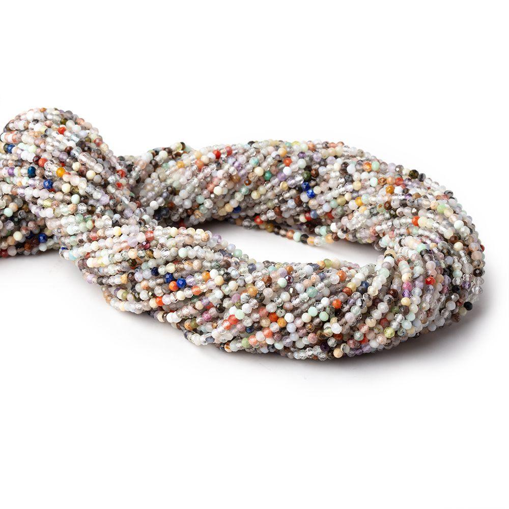 2.2mm Multi Gemstone Micro Faceted rondelle beads 13 inch 172 pieces - The Bead Traders