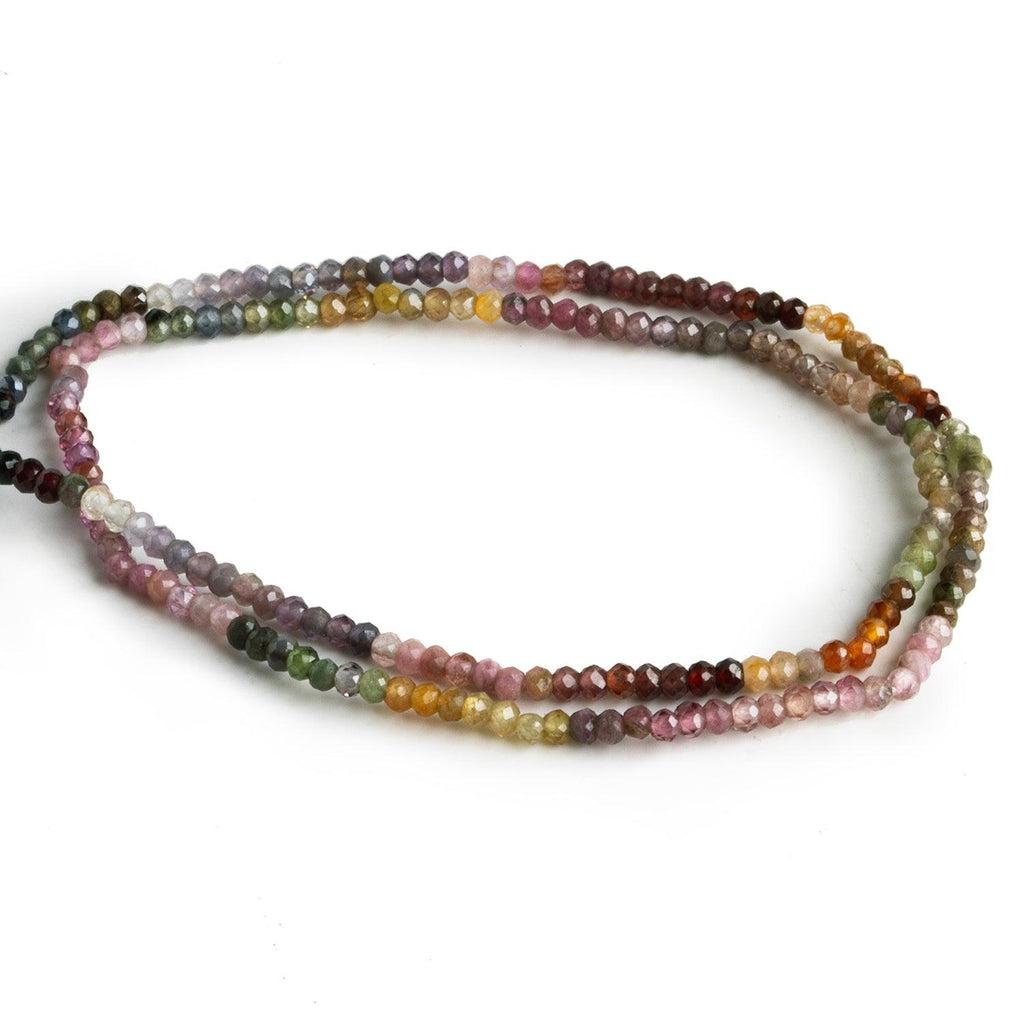 2.2mm Multi Sapphire Microfaceted Rounds 12 inch 140 beads - The Bead Traders