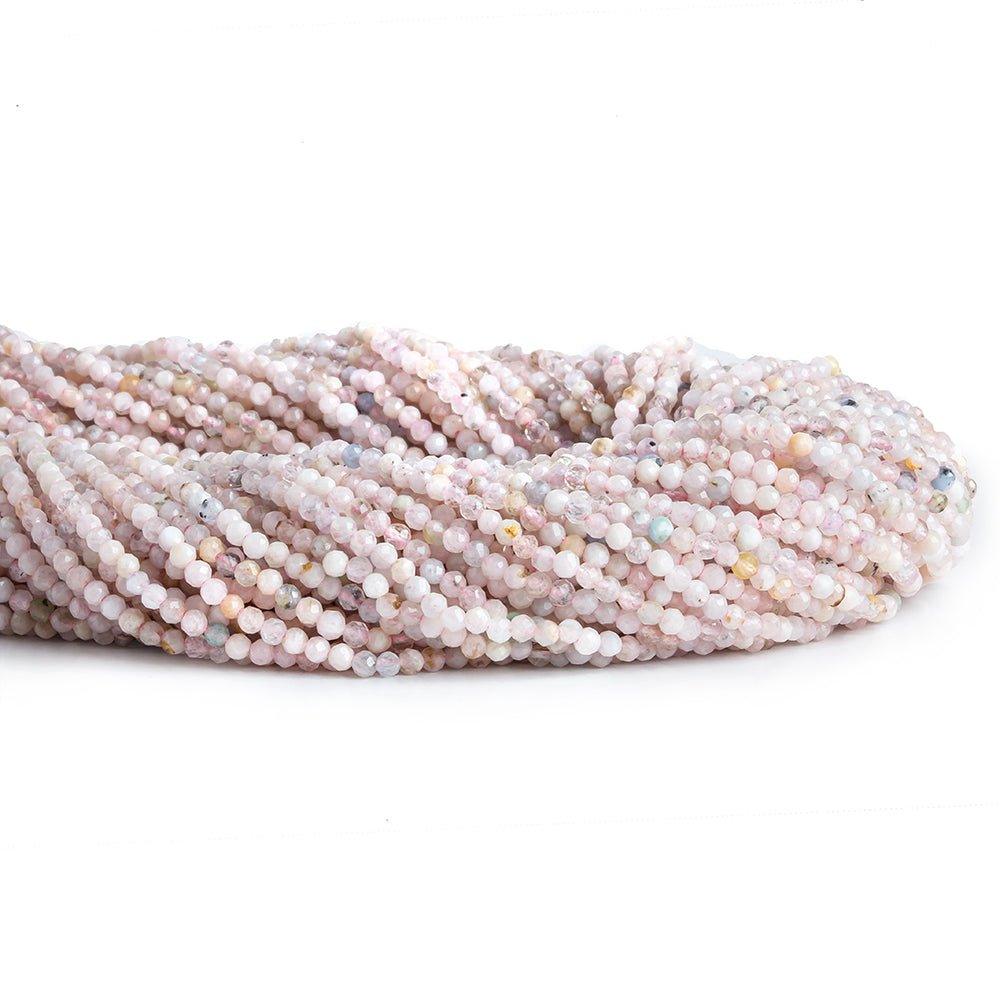2.2mm Pink Peruvian Opal Micro Faceted Round Beads 13 inch 155 pieces - The Bead Traders