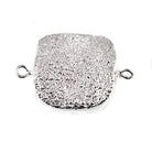 22mm Silver Leafed Drusy Square Connector Focal Bead - The Bead Traders