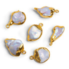 22x14mm Gold Leafed Pearl Pendant 1 piece - The Bead Traders