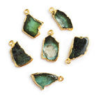 22x14mm Gold Leafed Tourmaline Slice Pendant 1 Bead - The Bead Traders