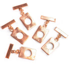 22x15mm Copper Rectangle Toggle Set - pack of 5 - The Bead Traders