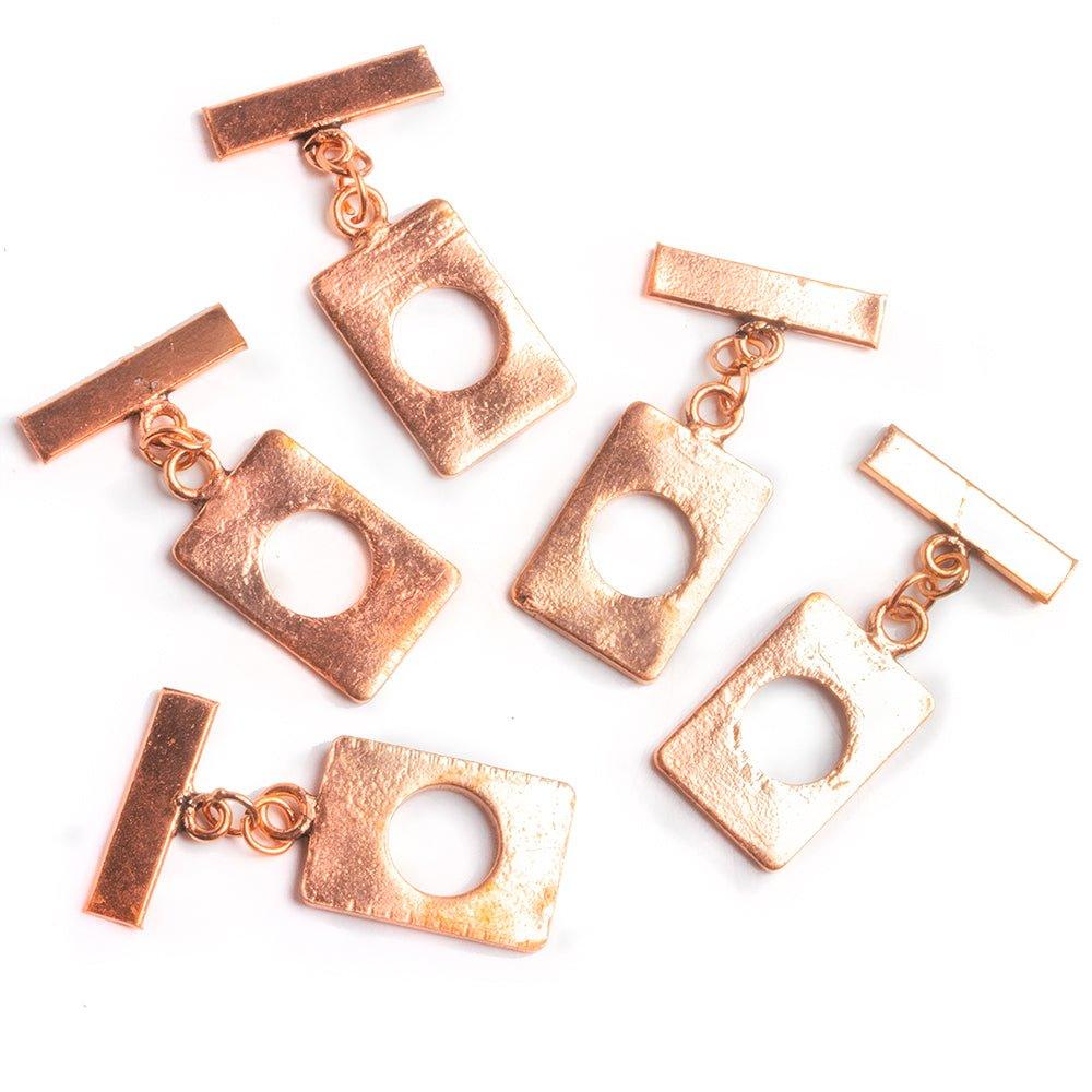 22x15mm Copper Rectangle Toggle Set - pack of 5 - The Bead Traders