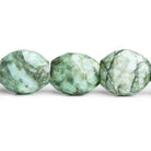22x16-28x22mm Brazilian Emerald flat faceted nugget beads 10 inch 9 pieces - The Bead Traders