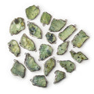 22x16mm-30x18mm Black Gold Leafed Prehnite Natural Slice Pendant Bead 1 Piece - The Bead Traders