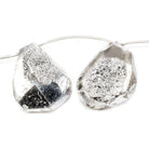 22x18-27x22mm Metallic Silver plated Drusy Beads 13 inch 10 pieces - The Bead Traders