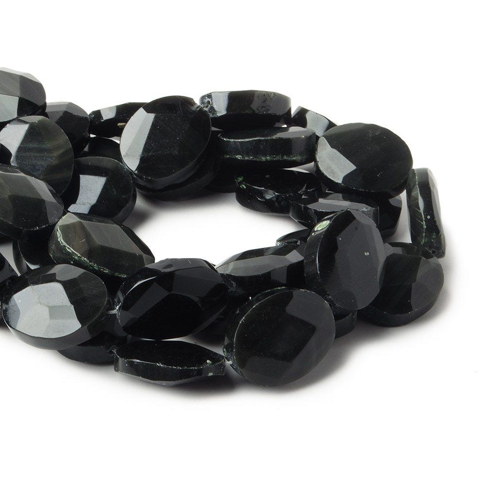 22x18mm Rainbow Obsidian straight drilled faceted oval beads 16 inch 17 pieces - The Bead Traders
