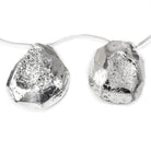 22x19-32x29mm Metallic Silver plated Drusy Beads 13 inch 10 pieces - The Bead Traders