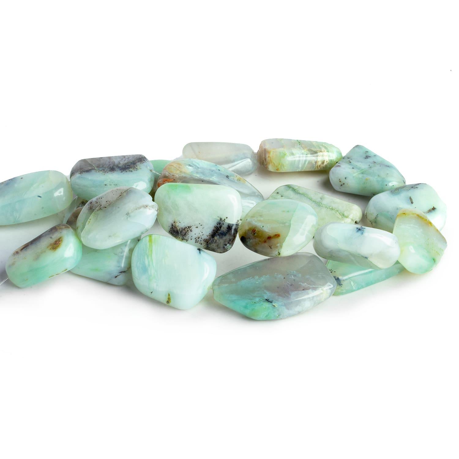 22x20 Blue Peruvian Opal Plain Nuggets 16 inch 19 beads - The Bead Traders
