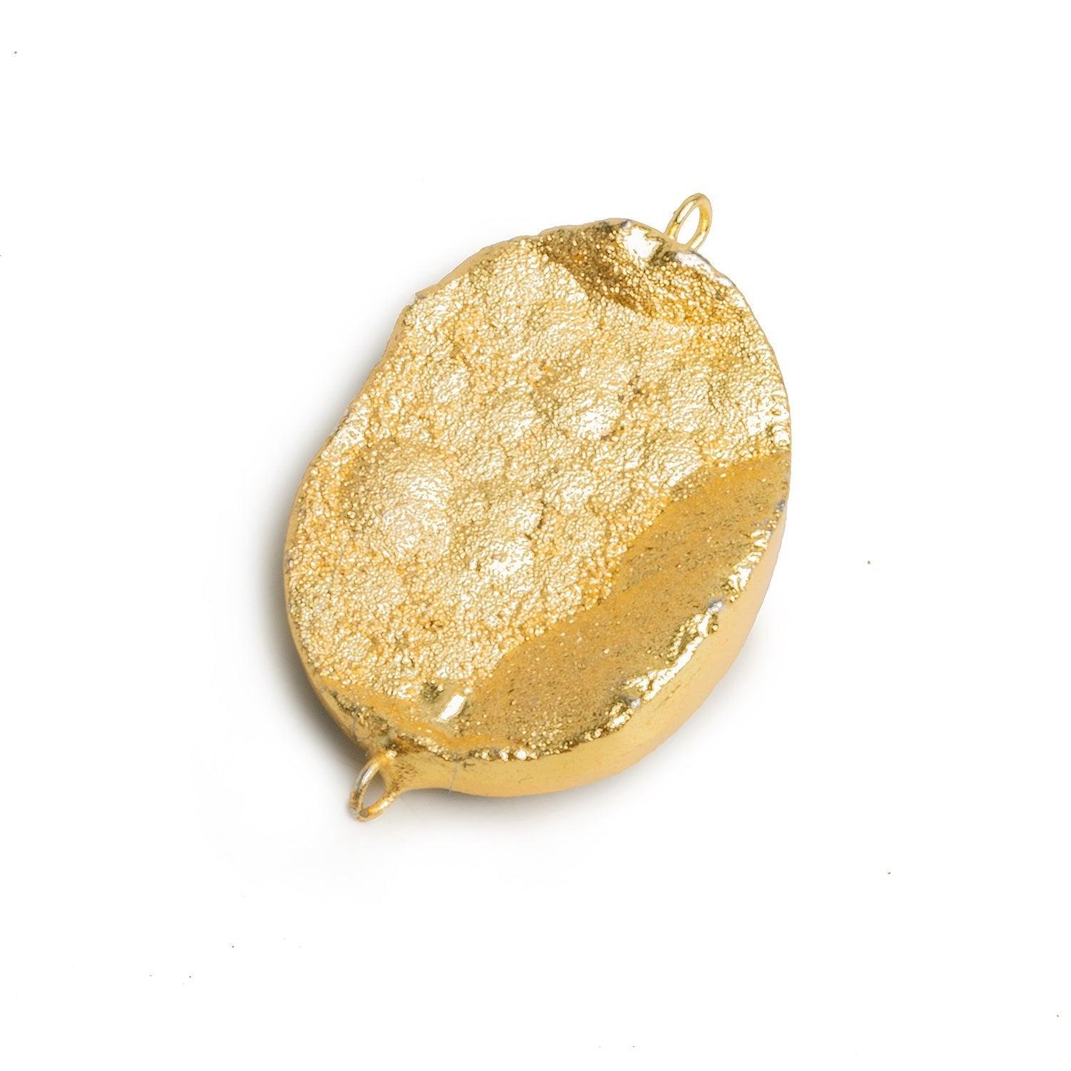 22x30mm Gold Leafed Drusy Oval Connector Focal Bead - The Bead Traders