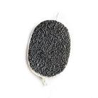 22x30mm Silver Leafed Black Drusy Oval Connector Focal 1 bead - The Bead Traders