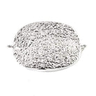 22x30mm Silver Leafed Drusy Oval Connector Focal Bead - The Bead Traders